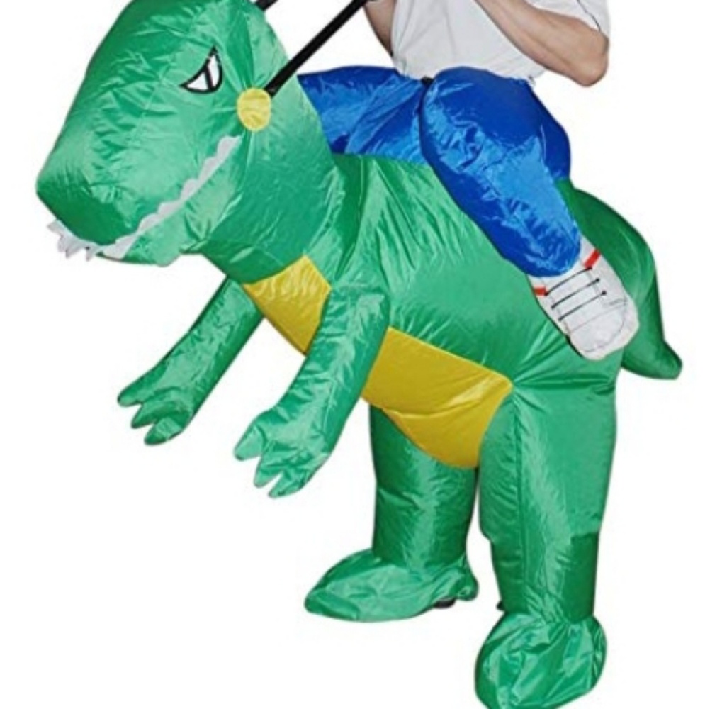 Inflatable boys ride on dinosaur costume